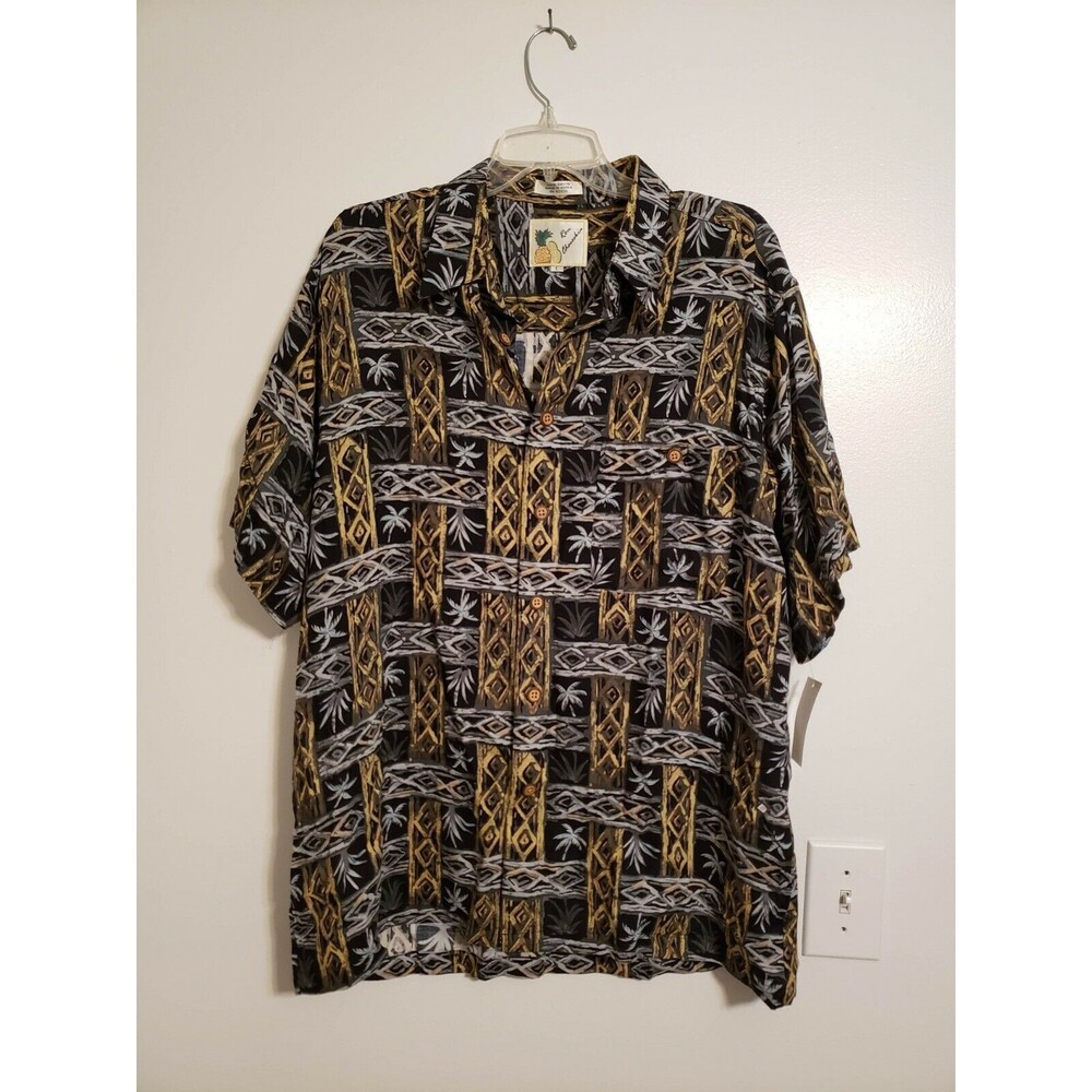 VTG Ron Chereskin Floral Hawaiian Resort Tropical Vacation Aloha Mens Shirt L